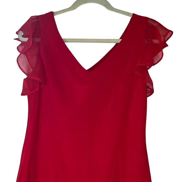 Studio C. Ladies Sleeveless Red Dress w/ Ruffle Accents, Size 6 - Picture 1 of 4